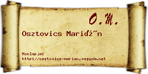 Osztovics Marián névjegykártya